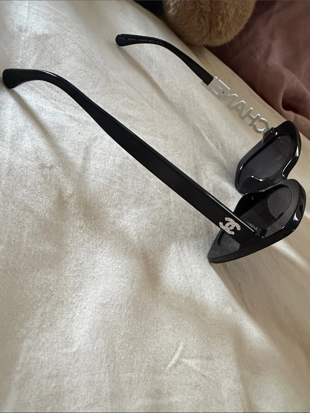 CHANEL Black Oversized Square Sunglasses for Women